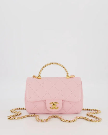 Chanel Mini Flap Bag Top Handle Lambskin
