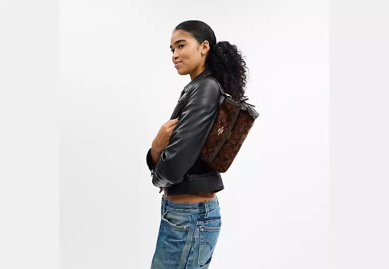Coach Etta Small Flap Shoulder Bag In Signature Chenille